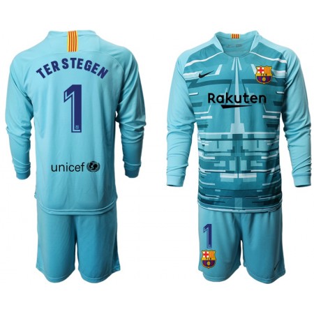 Billiga Fotbollströjor FC Barcelona Målvakt TER STEGEN 1 Barn tröja III 2019/20 Långärmad